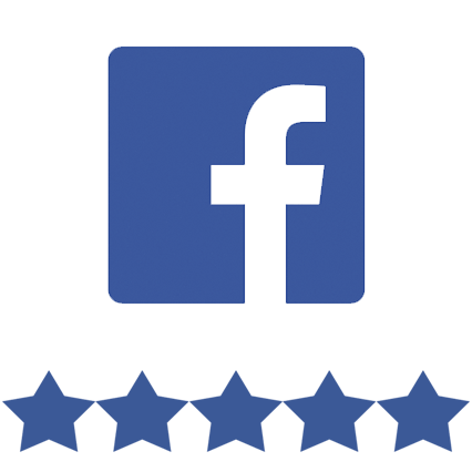 Facebook icon with 5 stars